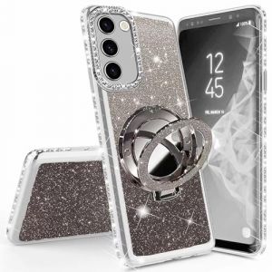 Rnrieyta Miagon Bling Coque pour Samsung Galaxy A35 5G,Brillant Paillette Strass Maquillage Miroir Diamant Supporter Tr&egrave;s Mince Souple Silicone Bumper Housse Etui de Protection (Miagon, neuf)
