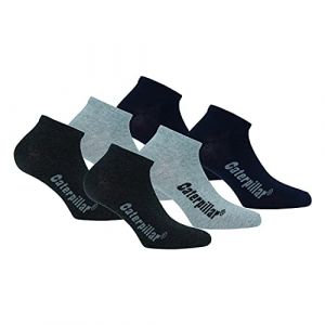 Caterpillar 6 paires de chaussettes pour hommes Sneaker Cat en cheville souple en coton (Multicolor, 43-46) (Naduf, neuf)
