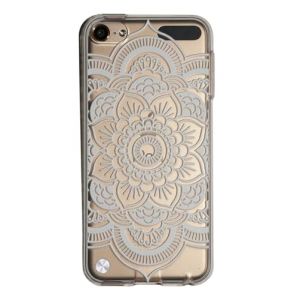 NOVAGO Compatible avec iPod Touch 7/6 / 5 (7&egrave;me, 6&egrave;me et 5&egrave;me G&eacute;n&eacute;ration) - Coque de Protection Souple en Silicone Gel Transparent avec Motif Imprim&eacute; en Relief- Rosace Blanche (NOVAGO-Vendeur PRO fran&ccedil;ais, neuf)