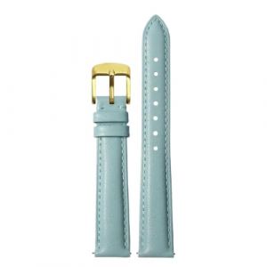 Ateldooly Bracelet de montre en cuir &agrave; d&eacute;gagement rapide pour femmes, 12mm, 14mm, 15mm, 16mm, 18mm, Bleu clair dor&eacute;, 12mm (Hengshida, neuf)