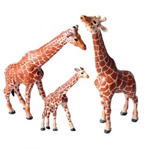 JOKFEICE 3 Figurines de Girafe R&eacute;alistes &ndash; Animaux Sauvages en Plastique &ndash; Jouets &eacute;ducatifs &agrave; Faire soi-m&ecirc;me, D&eacute;coration de Cupcake d'anniversaire (Unicosmos, neuf)