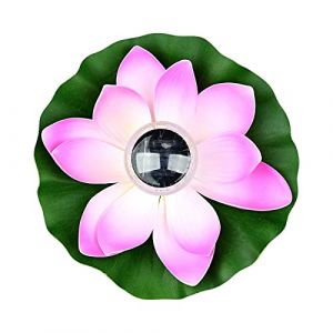 Lychee Lanterne Solaire Lotus pour Extérieur,Lumières de Piscine Flottantes Lumières Solaires LED RGB Fleur de Lotus Lampe Flottante étanche pour Bassin/Jardin/Piscine/Fontaine/Aquarium (Rose) (Lycheer, neuf)
