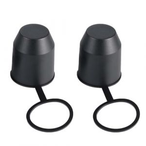 2 Pièces Cache Boule Attelage Voiture pour Boule d'attelage de remorque de 50 mm avec circlip, Protège Boule d'Attelage Capuchon pour Remorque, Cache Boule Attelage Protège, Capuchon Noir (QINGEO, neuf)