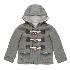 CHIC-Manteau Duffel-Coat Hiver pour Bébé Garçon Fille à Capuche Blouson Epaisse Chaud Hoodies (5-6 Ans, Gris) (De feuilles, neuf)