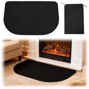 Plaque protection poele a bois 60x40cm Tapis cheminée anti feu plaque de sol pour poêle & tapis de cheminée ignifuge Tapis cheminée anti étincelles pour intérieur barbecue jardin avec sac de rangement (zhentailiang, neuf)
