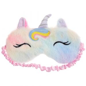 GARVALON Masque de Sommeil pour Yeux Gar&ccedil;on et Filles Licorne Peluche, Bandeau L&eacute;ger et Occultant, Taille Unique, Design Tie-dye Color&eacute;, Masque de Voyage Anti-lumi&egrave;re, D&eacute;tente et Repos pour Filles (Luuxu, neuf)