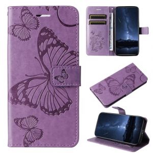 DENDICO Coque pour Motorola Moto G84 5G, Papillon Imprimé Housse en Cuir PU Magnétique Portefeuille, Étui à Rabat pour Motorola Moto G84 5G, Violet (DENDICO, neuf)