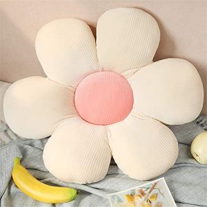 Morbuy Coussins de Chaise Forme de Fleur, Coussin de Sol Coussin de Si&egrave;ge Confortable Moelleuses Oreiller Tatami pour Jardin Salon Int&eacute;rieur Ext&eacute;rieur D&eacute;coration (60x60cm,Rose Blanc) (Morbuy, neuf)