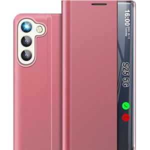 Qissy Coque S25 pour Samsung S25 Etui pour Samsung S25 5g Clear View Cover &agrave; Rabat &Eacute;tui Housse Galaxy S25 Mince Antichoc Flip Folio B&eacute;quille Stand Support Coque pour Samsung Galaxy S25 Case (Rose) (Qissy-FR, neuf)