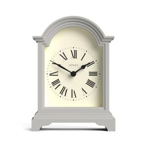 JONES CLOCKS&reg; Bistro Horloge de chemin&eacute;e | Design Classique &agrave; Arche | Gris | Style Contemporain pour chemin&eacute;e, Bureau, Table, &eacute;tag&egrave;re ou Chevet (Newgate World Ltd, neuf)