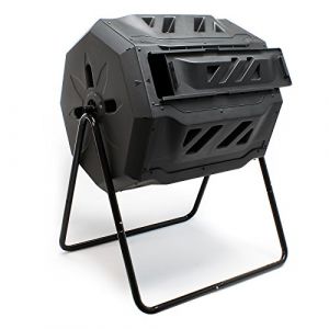 Wiltec Composteur à Tambour 2 Chambres – 72,5 x 66 x 93,5 cm – Capacité 160 litres – en PP et métal – Tonneau de compostage Rotatif pour Compost décomposition (Wiltec Wildanger Technik GmbH, neuf)