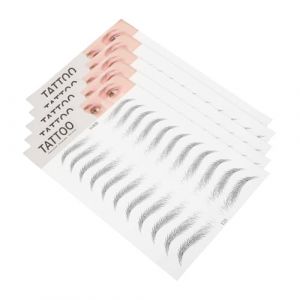 TOGEVAL 5pièces Autocollants à Sourcils Noirs Imperméables Pour Femmes Tatouage Temporaire Réaliste à Décoller Pour Maquillage Et Pratique Des Sourcils (BOBOLING, neuf)