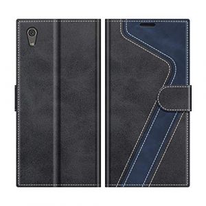 MOBESV Coque pour Sony Xperia XA1 Ultra, Housse en Cuir Magnétique Fonction Stand Étui pour Sony Xperia XA1 Ultra, Noir (NineFox, neuf)