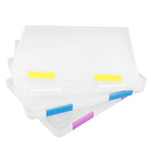Kaizuca Bo&icirc;tes de Rangement de Fichiers A4(4 pack), Plastique Transparent Bo&icirc;te d'archives Portable,Organisez et Stockez des Documents,Des &oelig;uvres d'art,Des Photos,De la Papeterie et des (YiJun home, neuf)