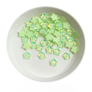 YTYHFEM 6MM Couleur Étoile Dos Plat Verre Cristal Nail Art Strass Pierre Adapté pour DIY Manucure Diamant-Vert-Flatback Étoile 6MM-30pièces (qichunxianshuaideyongshangmaoxinggerenduzioz, neuf)