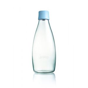Retap ApS Grande Bouteille d'eau en Verre Borosilicate 0,8 l - Bleu Clair (Pablo Fúster Cavestany, neuf)