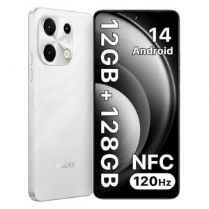 UMIDIGI Note 100 Telephone Portable, Android 14 Smartphone, 120HZ Octa-Core, 12(6+6) Go+128Go t&eacute;l&eacute;phone, 6.8-inch, 50MP, Face and Fingerprint Unlock, NFC, 5000mAh, GPS, Telephone Double sim (ECO-YKD, neuf)