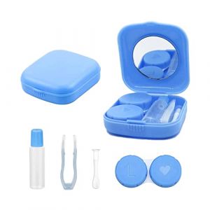 laeeyin Étui à lentilles de Contact Portable Hygiène Étui à lentilles de Contact Ensemble de Voyage avec Miroir pour Les Voyages Quotidiens comme Les Voyages et Le Travail (Bleu) (Laeeyin-EU, neuf)