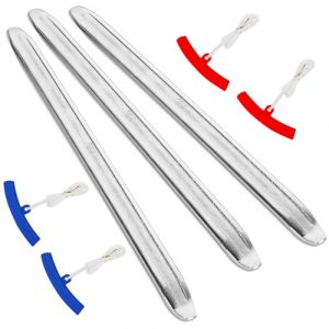 Kezidhp Kit de Demonte Pneu Moto 3pcs 30cm en Acier au Manganèse avec 4 Protège-Jantes - Levier à Pneu Manuel pour Moto, Voiture, Scooter, Vélo - Outil Durable pour Démonte et Montage de Pneumatiques (Huaitonglian, neuf)