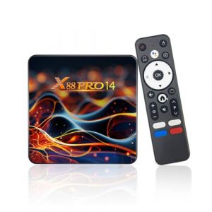 Android 14.0 TV Box, 2025 TV Box 4K avec 2 Go RAM 16 Go ROM RK3518 Quad-Core 64bit Cortex-A53 Mali 450 MP2 GPU Support Bluetooth 5.0, Wi-Fi double bande, 10/100M Ethernet HDR10 (SGH EU, neuf)