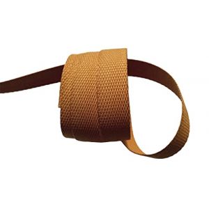 Ruban SANGLE Tressé OCRE 23 mm - AU MÈTRE (ocre, 23 mm) (ILC MERCERIE PARADIS, neuf)