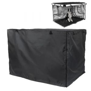 Whnbuij Crate – Niche pour chien en tissu enduit d'argent | Cage respirante à double porte, caisse avec ventilation, fournitures de chenil imperméable pour intérieur et extérieur (ruixjz, neuf)