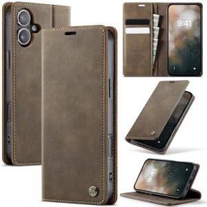 Cracedily Coque pour iPhone 16 Pochette, Housse en Cuir PU Premium, Etui &agrave; Rabat, Pochette de Portefeuille, Antichoc, RFID Blocage &Eacute;tui de Protection pour iPhone 16, Caf&eacute; (Cracedily, neuf)