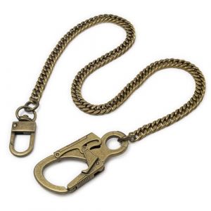 Ahiller - Cha&icirc;ne de Portefeuille Renforc&eacute;e pour Hommes 25" - Acier Inoxydable avec Mousqueton Alliage & Double Verrou, Accessoires Style Biker Punk (BK-Brozne) (Chuan Da, neuf)