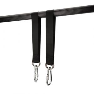 Sahunfri Lot de 2 Supports de Sac de Frappe Robustes avec Sangle de Suspension Noire et Mousqueton, Charge maximale de 200 kg pour Salle de Sport &agrave; Domicile, Muay Thai, Sacs de Frappe (Black) (PowerHui, neuf)