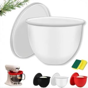 NiuLumea Insert de bol en silicone pour mixeurs KitchenAid - 15 x 15 x 5 cm - Avec couvercles, accessoires et accessoires (blanc) (HinioTech, neuf)