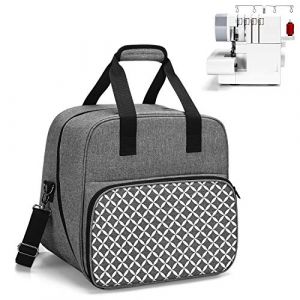 Yarwo Sac pour Surjeteuses avec Planche de Bois pour Soutenir Le Fond, Sac de Transport pour Surjeteuses, Convient à la Plupart Majeur Surjeteuses, Gris avec Motif Ovale (KUNBO EU, neuf)