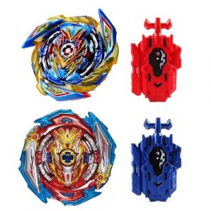 Wotean Gyroscope Turbos Kit toupie de Combat 4D Arena Metal Fusion avec Lanceur de Bataille, Coffret Cadeau (163+173-1) (zeshilan163, neuf)