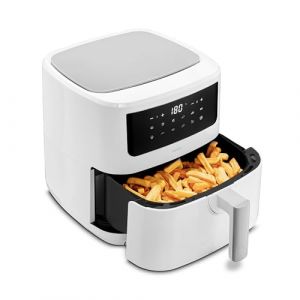 MEDION Air Fryer P10 XL Duo (Double résistance, distribue la chaleur uniformément, capacité 6,8 L XXL, 2150 W, 9 programmes automatiques, ecran tactile digital, MD11750) blanc (medionshop-deutschland, neuf)