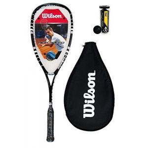 wilson Hyper Marteau 120 PH Squash RAQUETTE + 3 Dunlop Squash balles - NOIR + 3 Pro balles (dlSPORTs Fr, neuf)