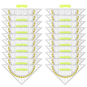 20 Pi&egrave;ce Triangle G&eacute;om&eacute;trique: G&eacute;om&eacute;trie Plastique Triangle Transparent avec Rapporteur Int&eacute;gr&eacute; 15 cm, &Eacute;querre G&eacute;om&eacute;trique Kit de G&eacute;om&eacute;tri pour Bureau Designer &Eacute;tudiants Peinture (ANDRECHR, neuf)