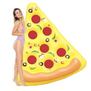 WLZP Géante Pizza pour Bouee Piscine, Tapis de Mer à Impression Réaliste pour Adultes, Livré avec Porte-Gobelet et Kit de Patch d'urgence, Bouée Piscine pour Les Vacances à la Plage(1 Paquet) (RUIBIAN, neuf)