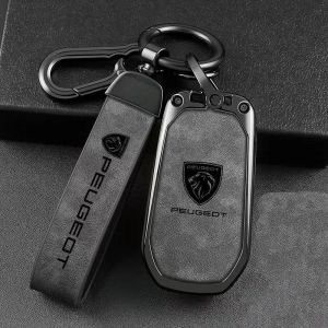 QYPLKJHG Coque de Clé de Voiture pour Peugeot 308 SW 2021-2023, Housse de Protection Coque Clé avec Porte-Clés Coque Boîtier Clef de Telecommande Cuir Étui de Clé Carte Auto Accessoires,B-3 (KAILINGMAOYI, neuf)