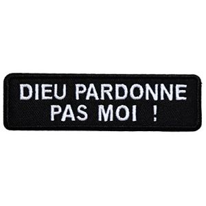 topt mili ecusson Dieu pardonne Pas Moi 10x3 cm Biker Religion Pardon Airsoft Paintball Commando (destockandco (vendeur francais), neuf)