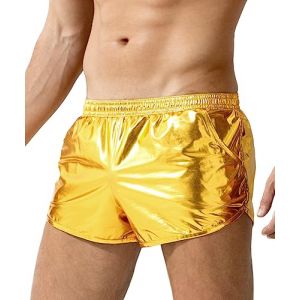Casey Kevin Short Cuir Homme Sexy Boxer Taille Basse Métallique Boxershorts Beach Show Disco Club Costumes (Casey-Kevin, neuf)