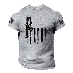 Tee Shirt Homme Drapeau Americain Manches Courtes Et Col Rond T Shirt Musculation Printemps Et été Casual Shirt Tops Elégant et Chic Imprimé Rétro Tshirt Homme Marque Soldes (sutelang lurryly (7-15 jours de livraison), neuf)