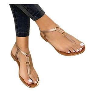 Sandales CompenséEs Pour Femme Classiques - Piscine Plage Sandales Claquette Femme éTé Sandale Femme Cuir Sandales Plates Toe Comfy Chaussures Mules Talon Haut Tongs Pantoufles DéContractéEs (Promotion Nouvel An, neuf)