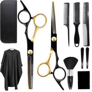 Ciseaux Coiffure Set, Kit de Ciseaux de Désépaissir, Hair Cutting Scissors kit pour Homme, Femme, Enfant, Famille, Salon de Coiffure (LZMMY, neuf)