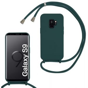 xinyunew Coque pour Samsung Galaxy S9 avec Cordon de Collier, Coque avec Cordon &Eacute;tui Silicone TPU Housse, Collier R&eacute;glableT&eacute;l&eacute;phone Portable Lanyard Case Samsung Galaxy S9, Verde (xinyunew, neuf)