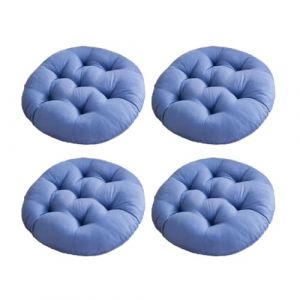 Mozzeilee Coussin de chaise rond, coussin de si&egrave;ge doux int&eacute;rieur ext&eacute;rieur pour chaises de salle &agrave; manger 40x40cm, tapis de chaise pour fauteuils jardin canap&eacute; en rotin pour chambre sol camping (Bleu (Mozzeilee, neuf)