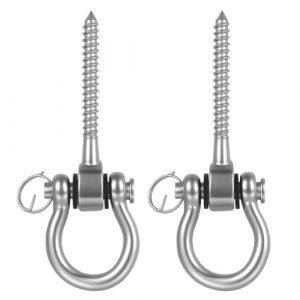 kebitedamai 2 Pcs Crochet Balancoire Exterieur, Crochet Hamac &agrave; 180&deg; en Acier INOX avec Roulements, Supports Crochets de Balan&ccedil;oire, pour Suspendu Chaise Hamacs de Yoga Accrochante Sacs de Frappe (KeBiTeKeJi, neuf)