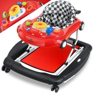 KIDIZ® Babywalker 4 en 1 Poussette pour bébé avec fonction balançoire à roulettes, lumière, musique, centre de jeu Table à manger pour bébé pliable à partir de 6 mois (WMK Trading GmbH, neuf)