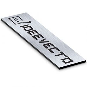 Plaque boite aux lettres personnalisable dimension 100 x 25 mm aspect ACIER BROSS&Eacute; - Plastique PVC Acrylique - r&eacute;sistant aux intemp&eacute;ries et aux UV - autocollante adh&eacute;sive au verso produit (Ideevecto, neuf)