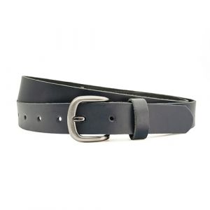 Ceinture de 3 cm pour femmes et hommes, v&eacute;ritable cuir complet, ceinture en jean avec boucle RDS-02, bleu, 125cm Gesamtl&auml;nge 140cm (AB-BELT&BAG, neuf)