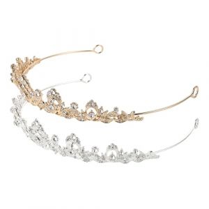 DECOMELODY 2 Pi&egrave;ces Couronne de Mariage Strass Accessoires Cheveux Princesse Bijoux de T&ecirc;te Robustes et &Eacute;l&eacute;gants pour Femmes pour Mariages et Occasions Sp&eacute;ciales (FINNG, neuf)