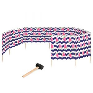 Garronda Paravent Plage Coupe-Vent Camping Brise-Vent avec Marteau en Caoutchouc GAEX001 (Past&egrave;que-2, 12 m) (Hisert, neuf)